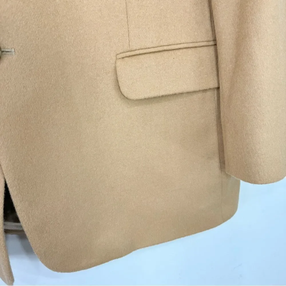 Stafford Tan Camel Hair Wool Double Button Blazer Suit Coat
